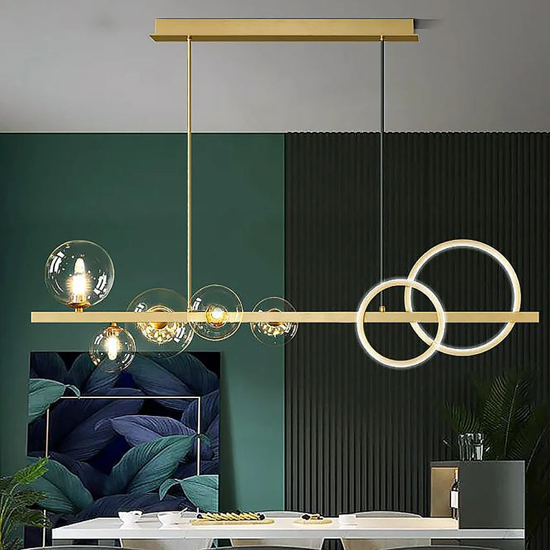 lustre moderne en verre design lumineux pour intérieur