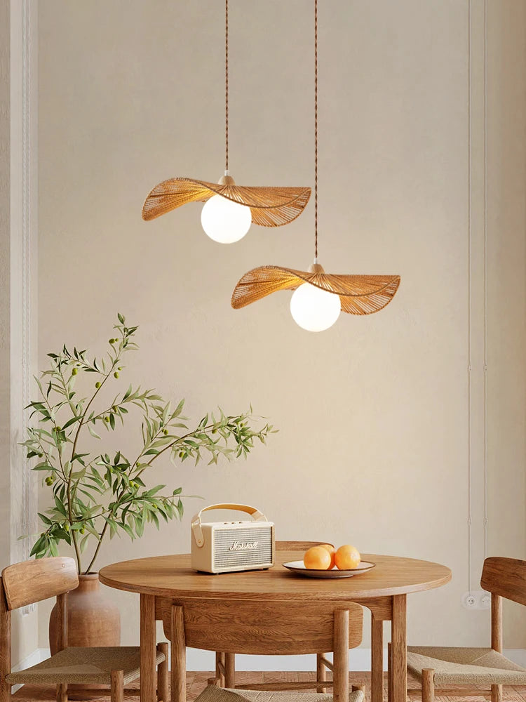 lustre suspendu en bois style japonais pour décoration intérieure