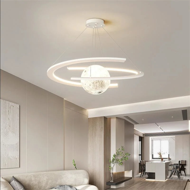 double demi-cercle led suspension style salon nordique minimaliste