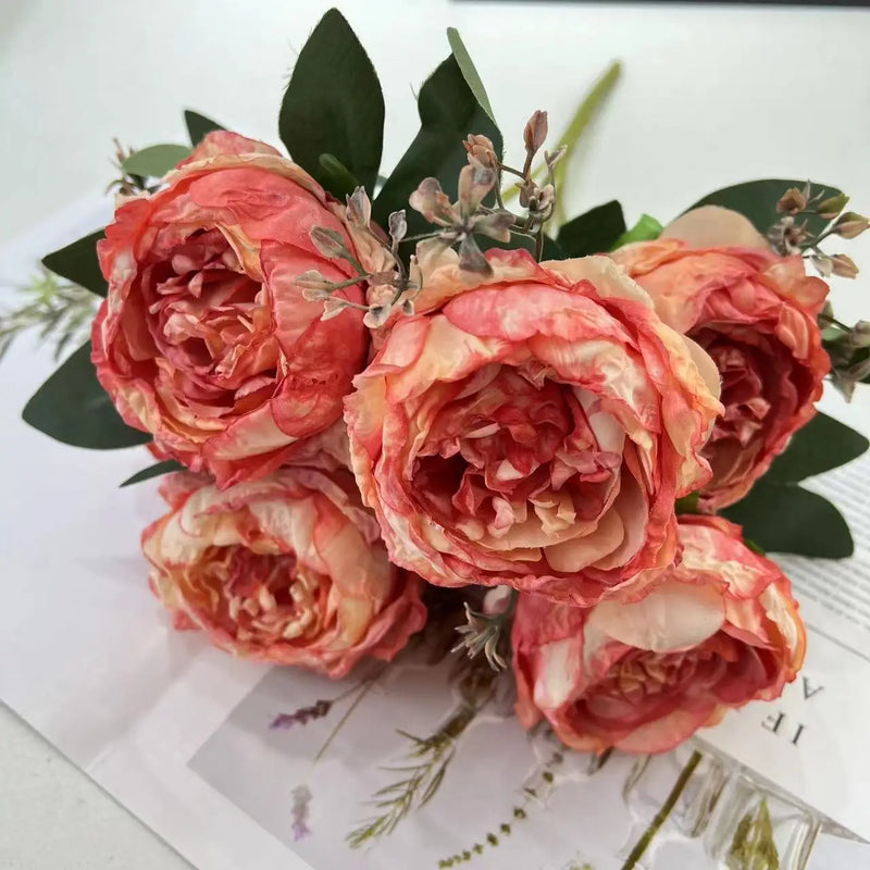 fleurs artificielles bouquet de pivoines pour mariage et décoration