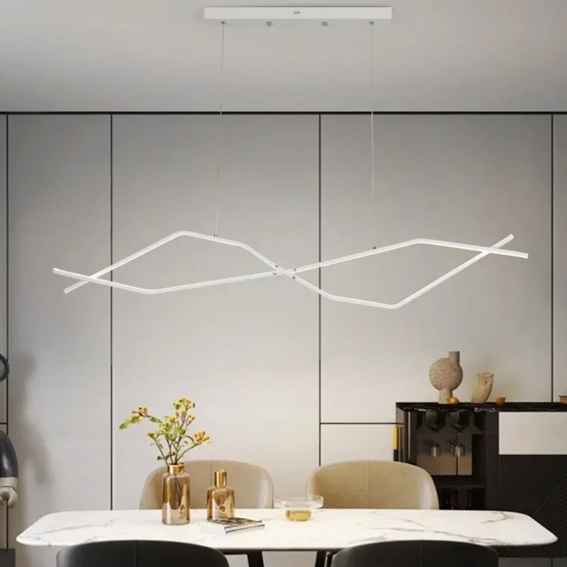 lustre moderne à LED en forme de vague design élégant pour la maison