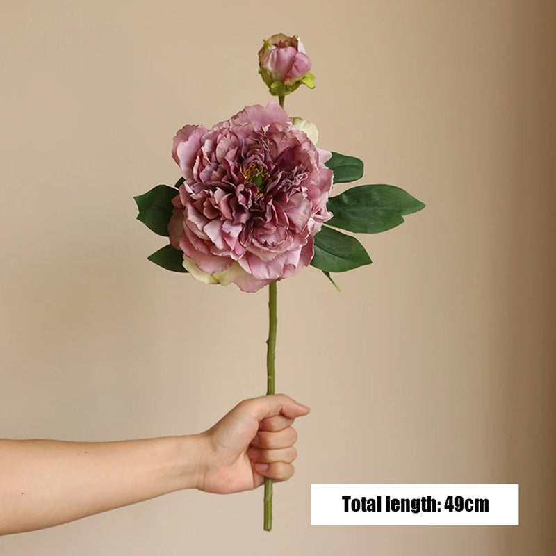 bouquet de pivoines artificielles en soie pour mariage et décoration intérieure