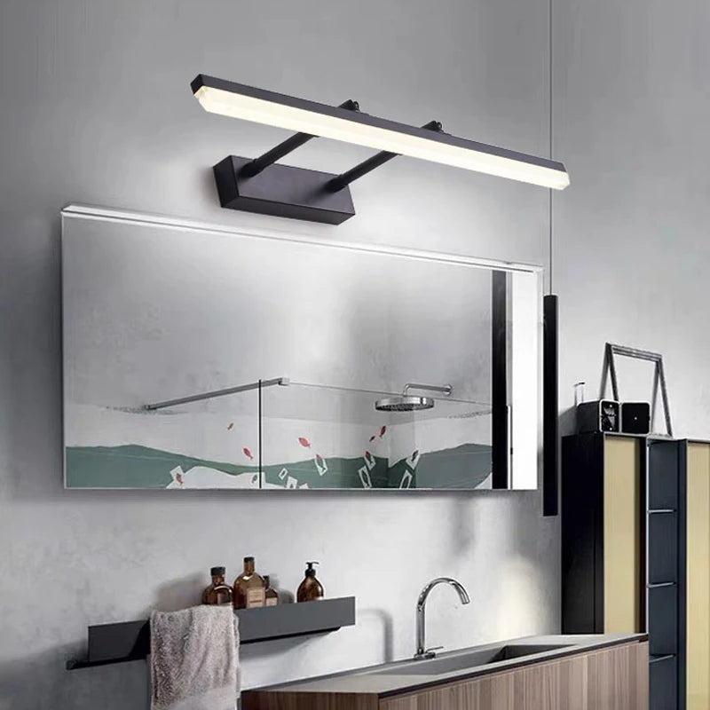 lampe de miroir led minimaliste moderne réglable et rétractable