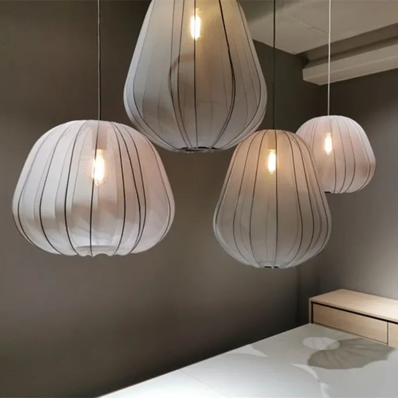 lustre en tissu wabi-sabi pour restaurant et bar décoratif