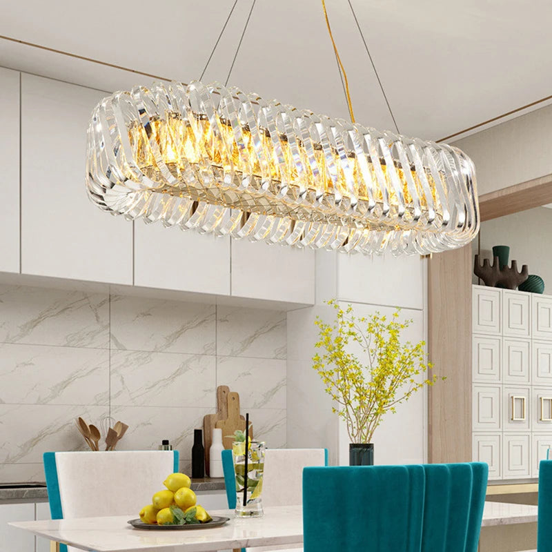 lustre en cristal lumineux pour décoration intérieure élégante et moderne