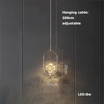 suspension en verre cristal art déco avec éclairage led