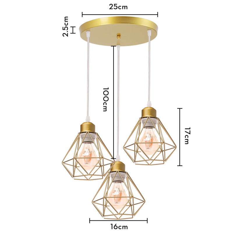 suspension moderne à têtes led pour intérieur design