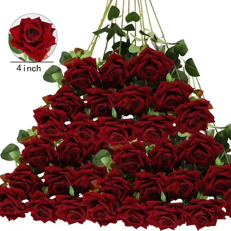 lot de 50 roses artificielles en soie pour décoration et événements festifs