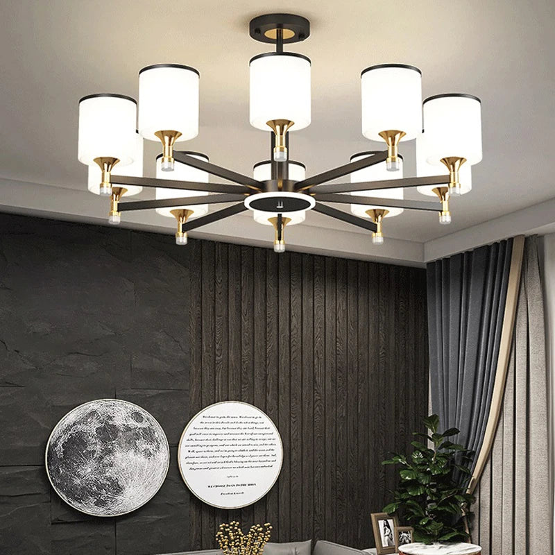 lustre nordique 15 têtes design moderne luxe pour intérieur lumineux