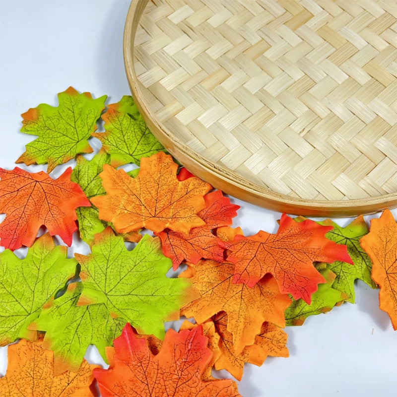 lot de 50 feuilles d'érable artificielles pour décorations d'automne