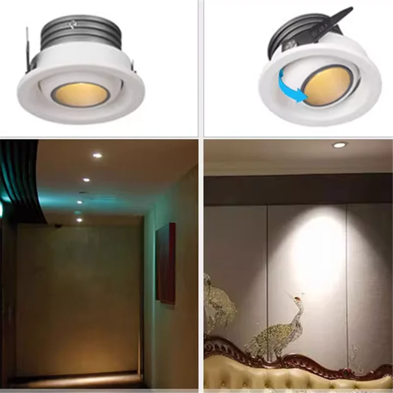 mini tube led anti-éblouissement intégré intensité réglable cob projecteur plafond maison