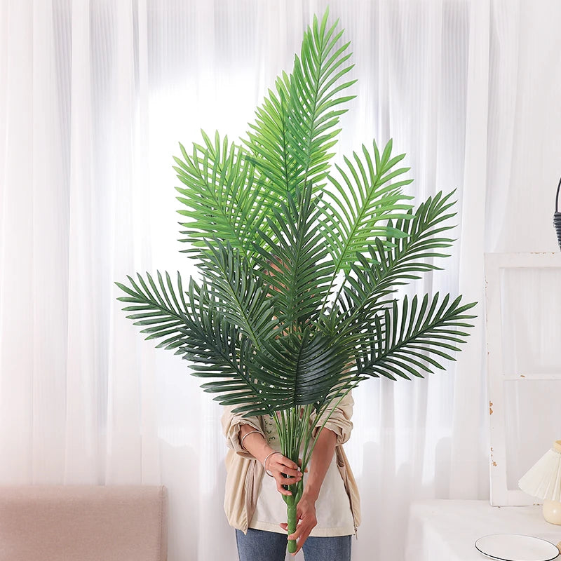 palmier artificiel en plastique avec feuilles de monstera pour jardin