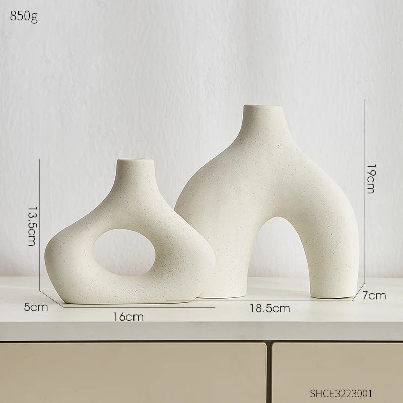 lot de 2 vases en céramique nordique pour décoration moderne