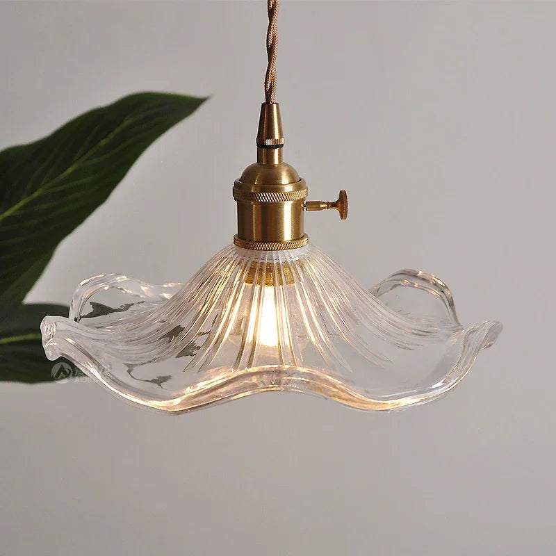 lustre suspendu en verre vintage pour intérieur nordique