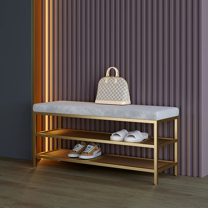 étagère à chaussures en métal design moderne pour rangement élégant