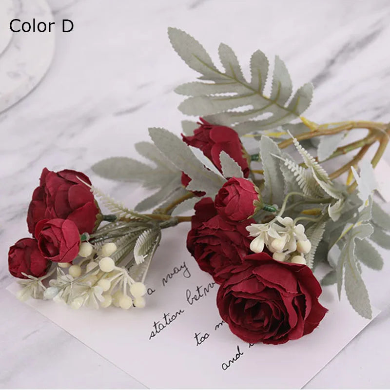 bouquet de roses artificielles en tissu pour déco mariage et maison