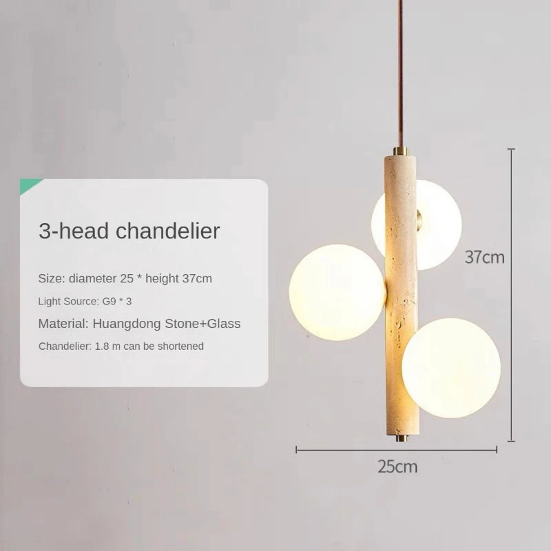 lustre créatif en pierre pour éclairage intérieur élégant