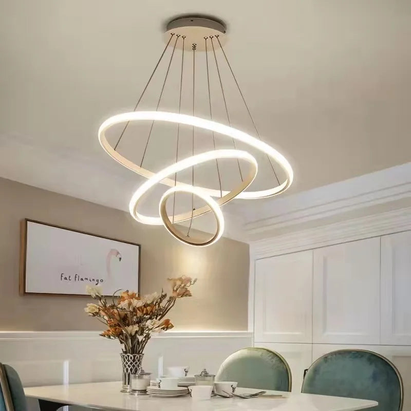 lustre moderne à LED pour décoration intérieure élégante