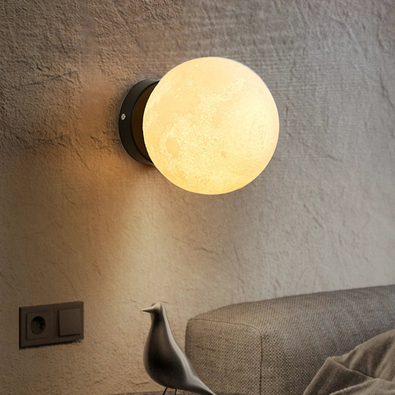lampadaire lune led 3d design nordique trépied décoration