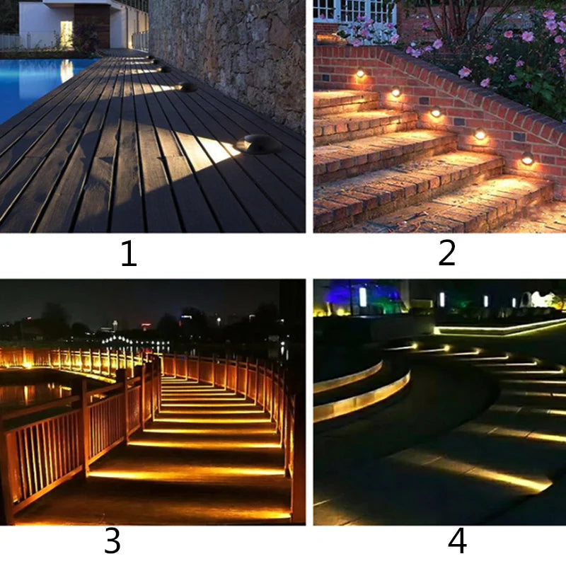 Outdoor floor lights, waterproof underground lights, led aisle, trail lights, stairs, hole-free garden lights, lawn steps