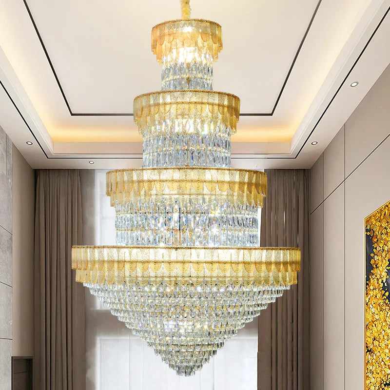 lustre luxe cristal design contemporain pour salon et hôtel