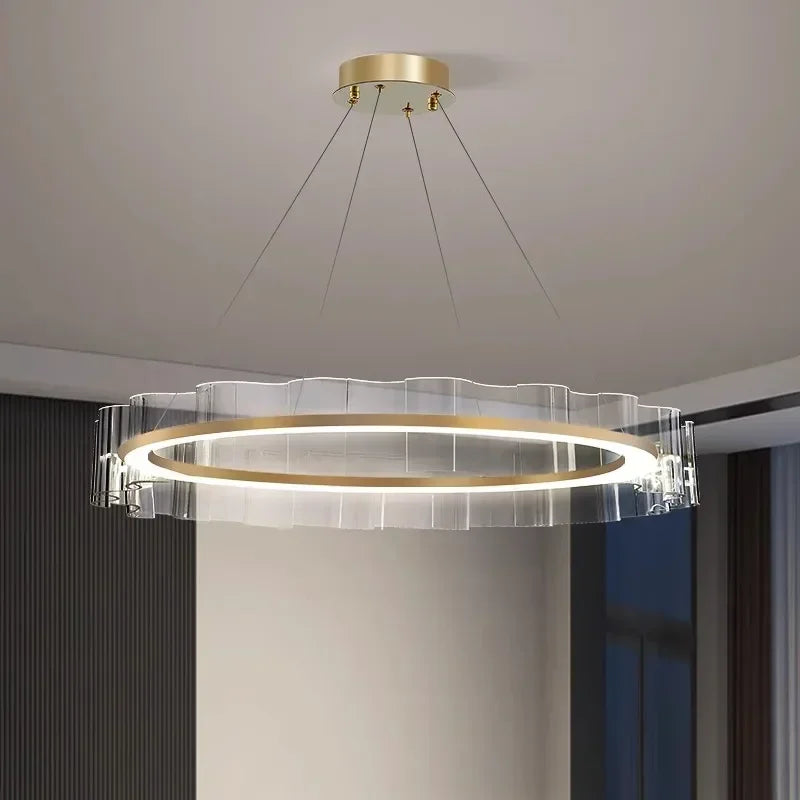 lustre moderne en aluminium et acrylique design nordique pour intérieur