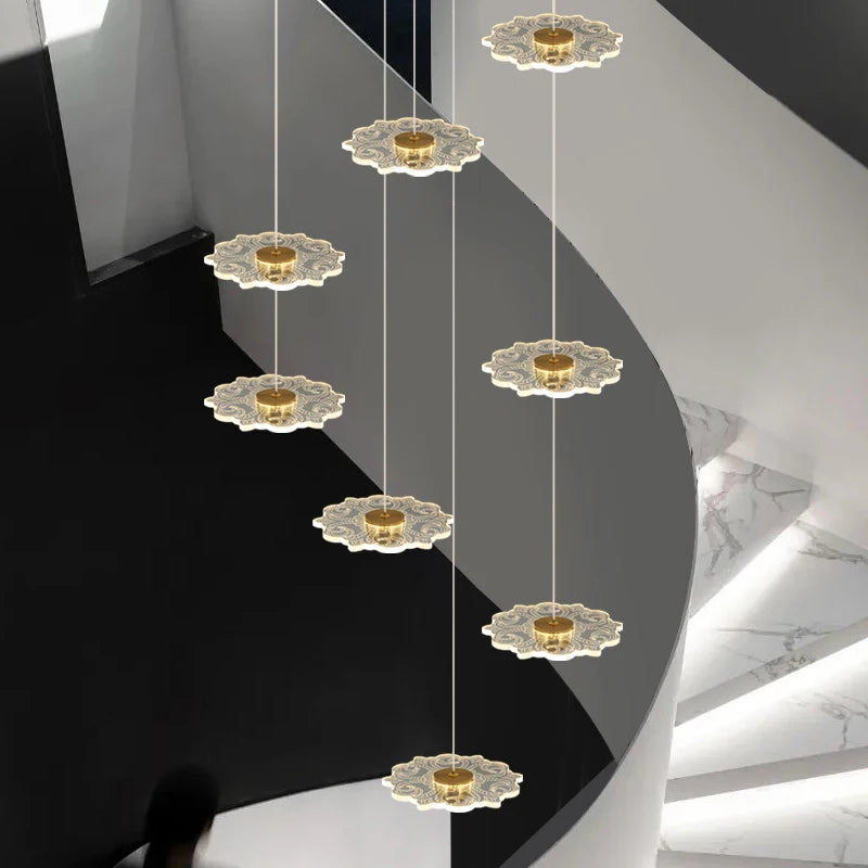 lustre moderne à led pour éclairage intérieur décoratif