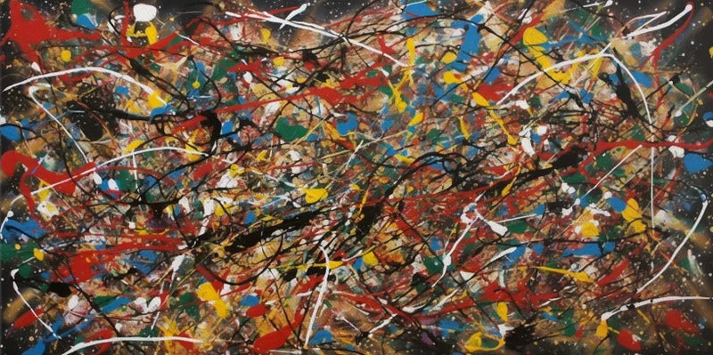 toile moderne abstraite style jackson pollock décoration intérieure colorée