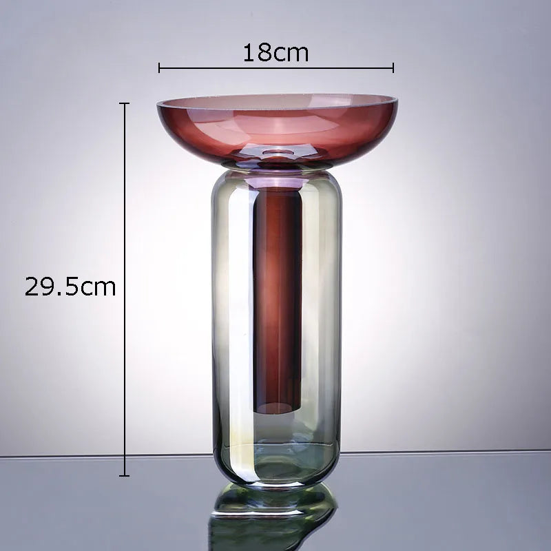 vase en verre dégradé pour fleurs décoratives hydroponiques