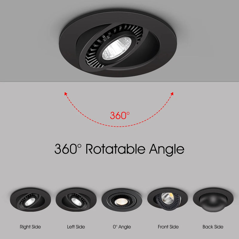 spot led encastrable rotatif 360 degrés pour intérieur