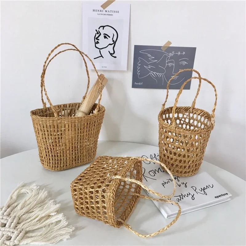 panier de pique-nique en rotin pour rangement et décoration intérieure