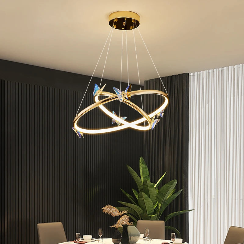 anneau d'or led papillon pour hôtel boutique bureau restaurant