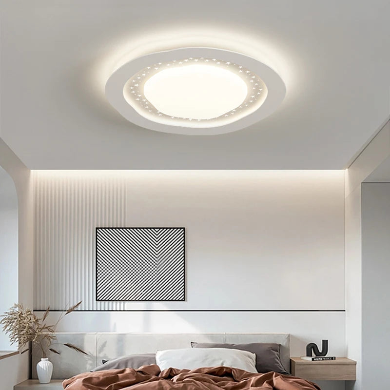 lustre led moderne galets gypsophile style simple protection des yeux