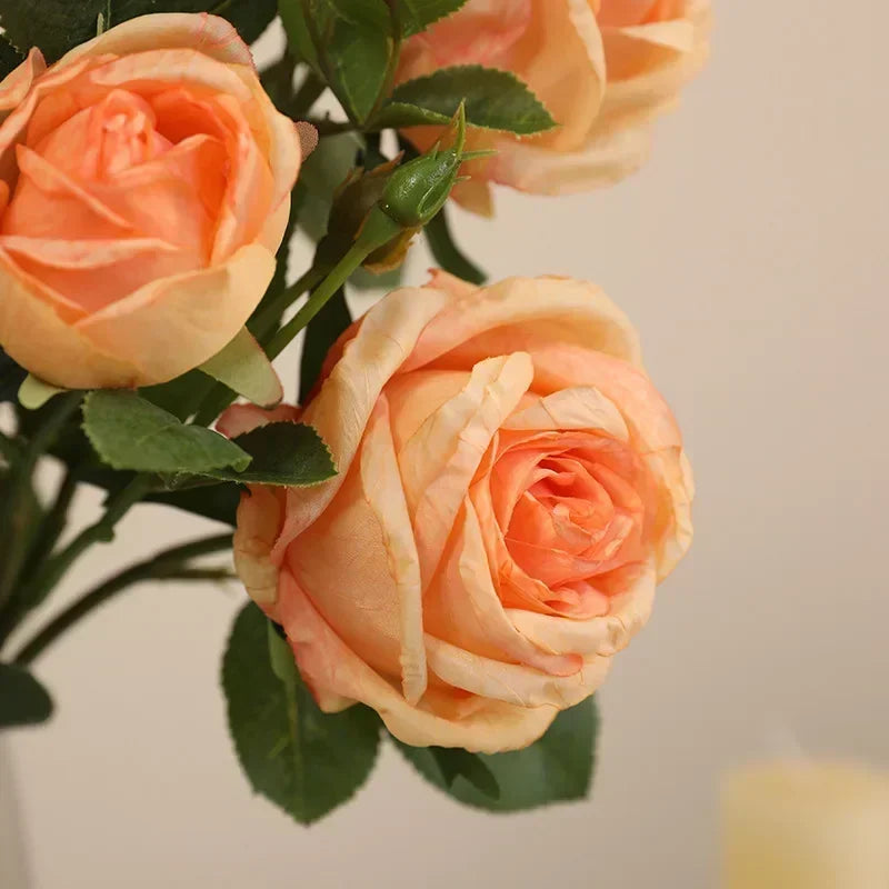 roses artificielles en soie pour décoration intérieure et extérieure