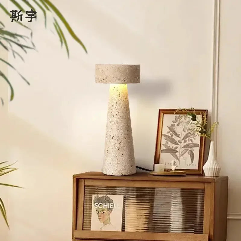 Creative Stone Table Lamp Desk Light for Bedroom Living Room Study