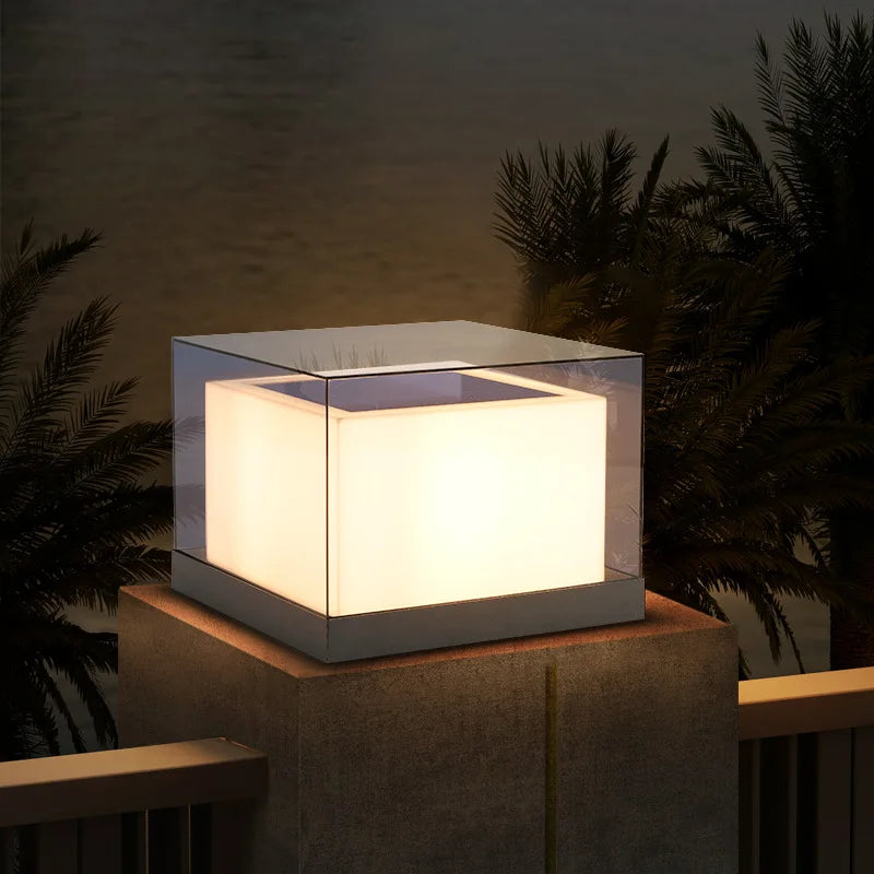 pilier lumière solaire extérieure étanche pour jardin villa