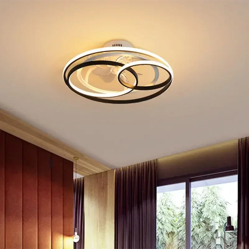 plafonnier led nordique pour ventilateur avec télécommande et lumière