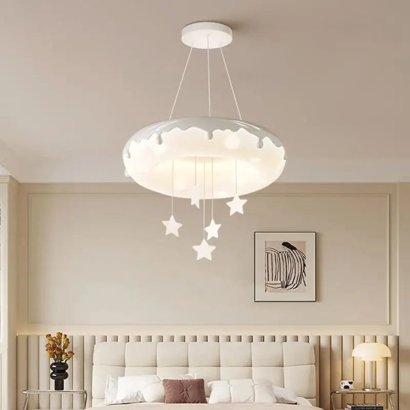 52cm Donuts Pendant Lamp With Remote Control Dimming Children's Room Bubble Ball Chandelier Light Kids Nursery Bedroom Lamp LED