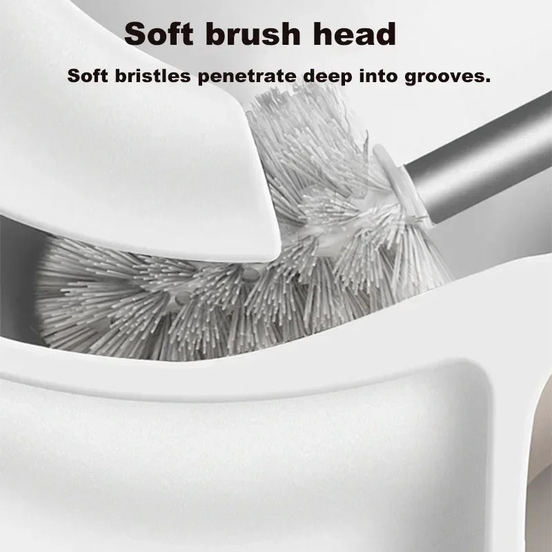 brosse de toilette murale en aluminium sans perforation sans angle mort