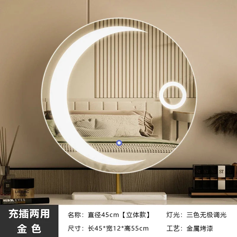 miroir led étoile moderne pour filles et cosmétiques luxe