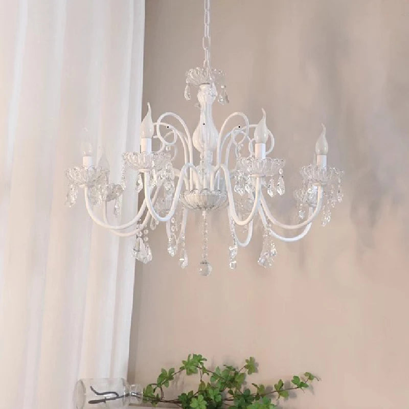 lustre romantique en cristal pour chambre d'enfant moderne