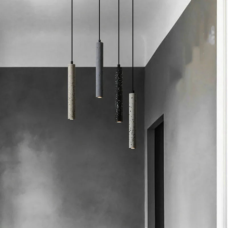 suspension led en pierre de ciment style industriel