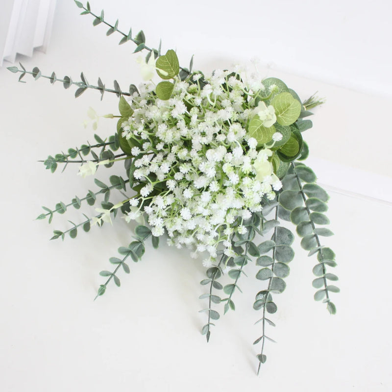 lot de fleurs artificielles gypsophile et eucalyptus pour décoration mariage