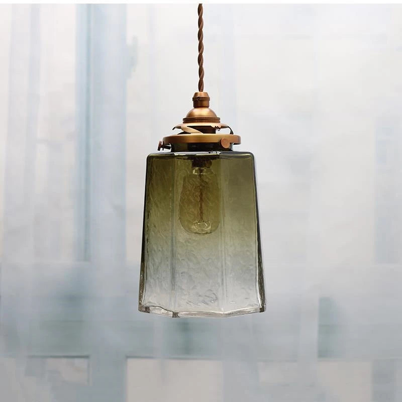 suspension en verre de cuivre luxueuse luminaire antique