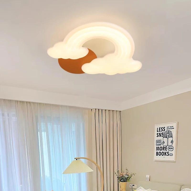 plafonnier romantique nuage arc-en-ciel pour enfant décoratif et moderne