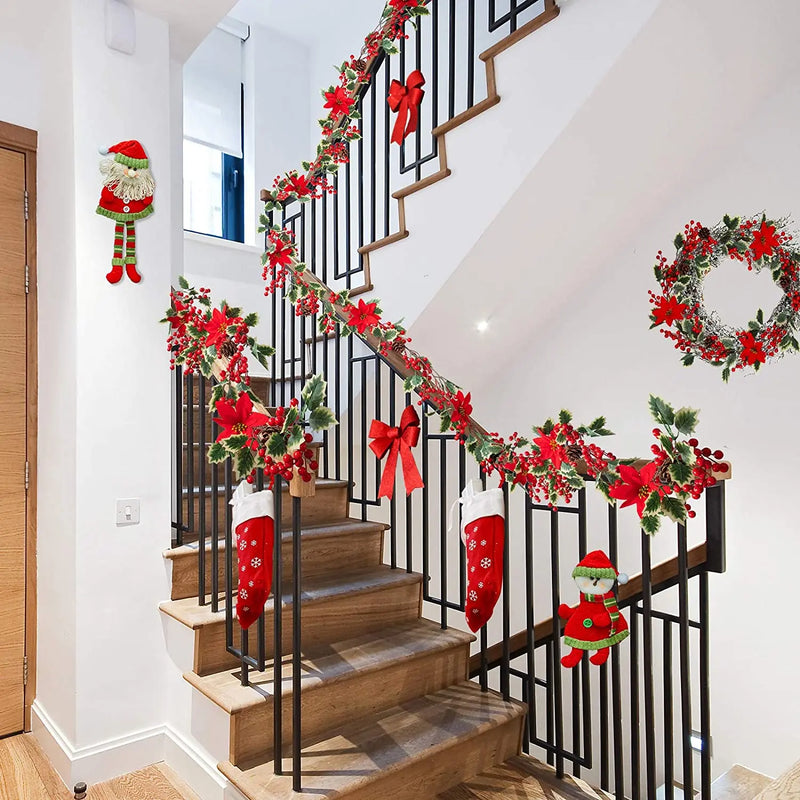 guirlande de feuilles artificielles pour décoration de noël