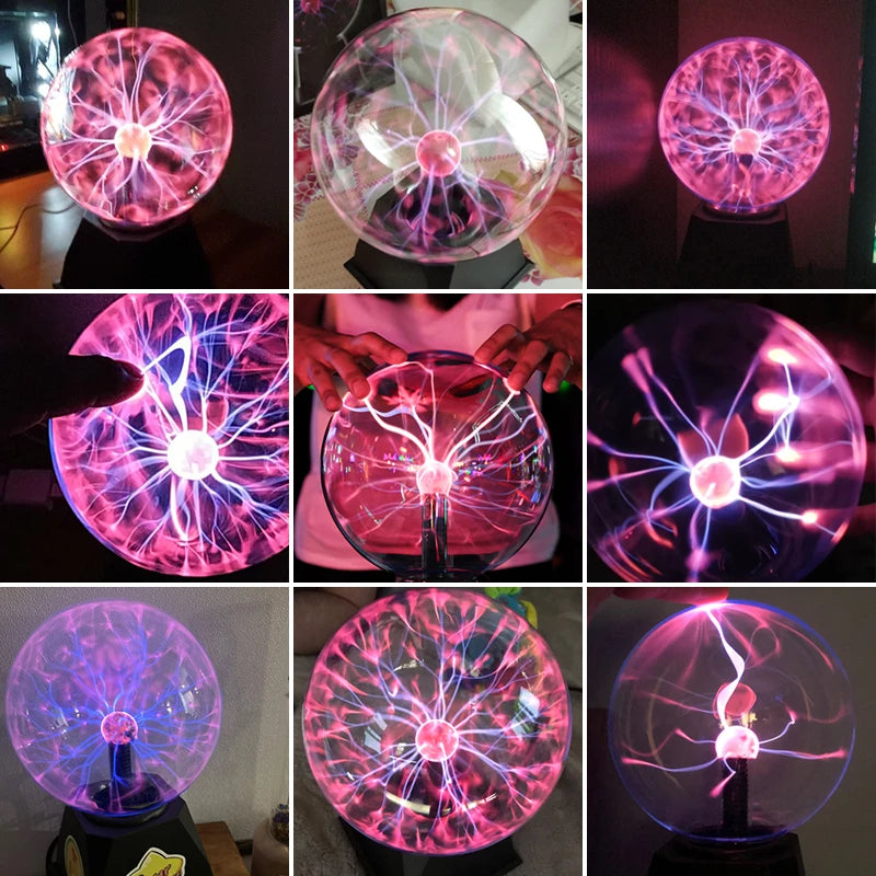 Boule de Plasma 	 lampe tactile en cristal magique 220V LED veilleuse enfant veilleuse anniversaire noël enfants décor cadeau éclairage