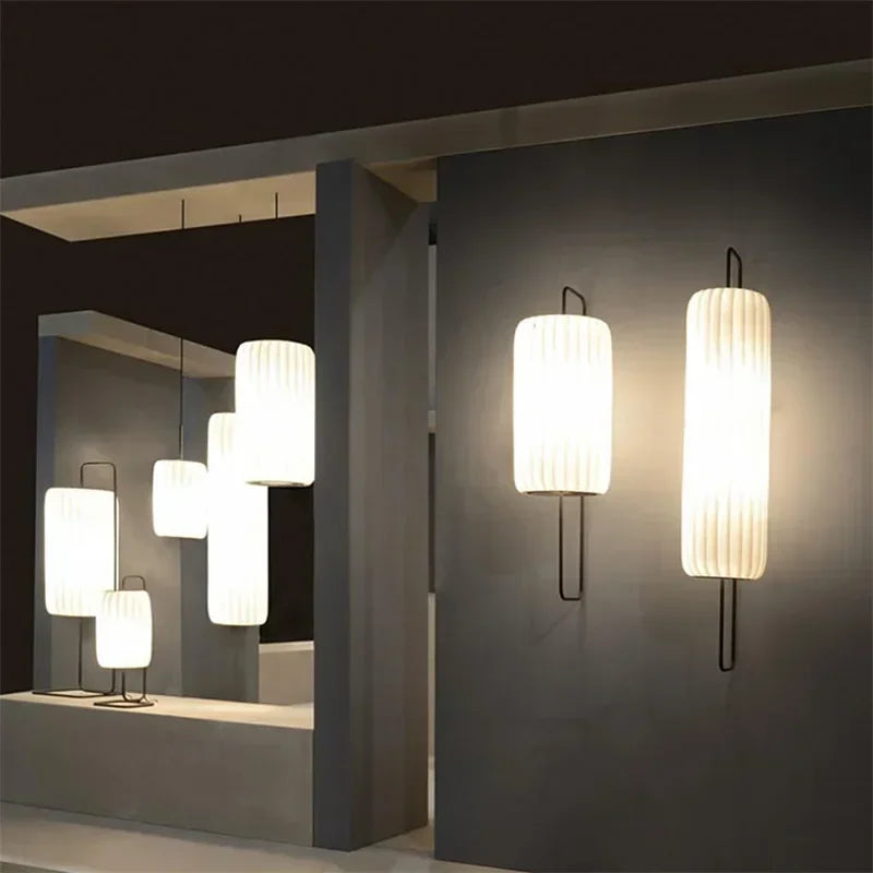 suspension en tissu japonais luminaires artistiques modernes minimalistes