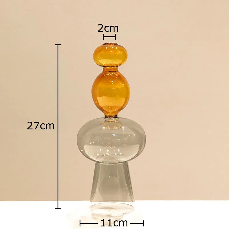 vase en verre multicolore pour culture hydroponique et décoration