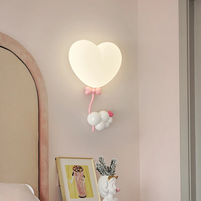 applique murale led romantique couronne coeur nuage pour enfants